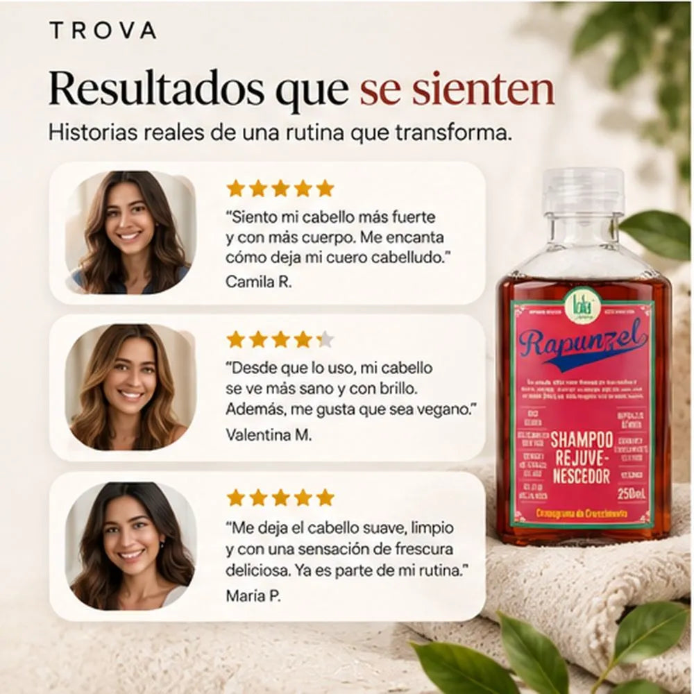 SHAMPO CRECIMIENTO RAPUNZEL | Más fuerza. Más volumen. Más vida para tu cabello.