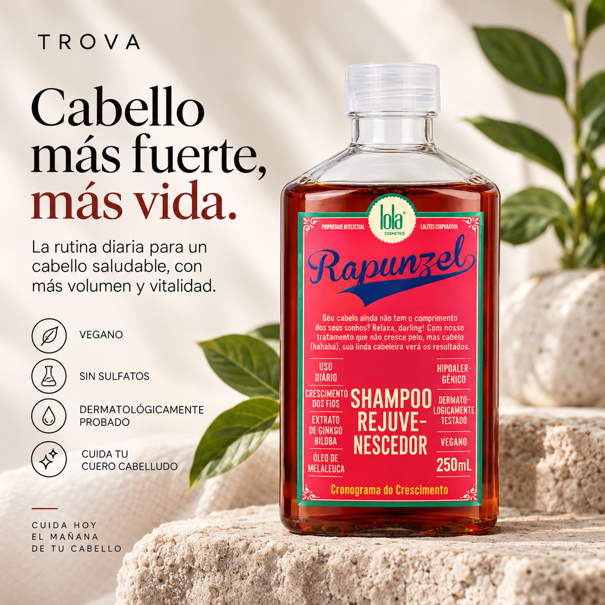 SHAMPO CRECIMIENTO RAPUNZEL | Más fuerza. Más volumen. Más vida para tu cabello.